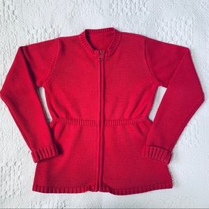 Neck & Neck cherry red girls cotton cardigan